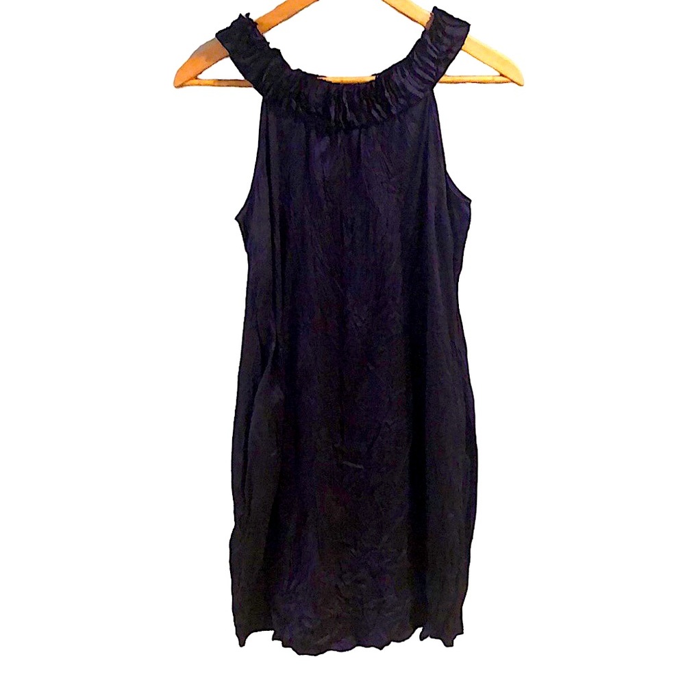 Calypso St Barth crinkle silk dress blue S